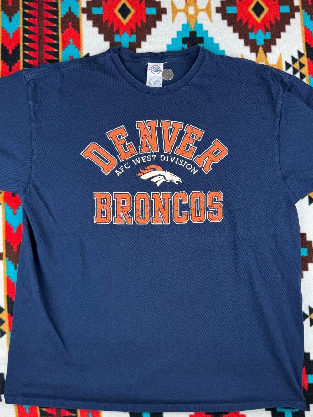Denver Broncos AFC West Division Graphic T Shirt NFL Football Delta Tee XL